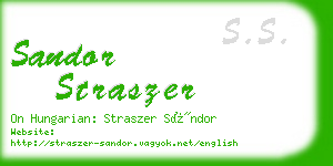sandor straszer business card